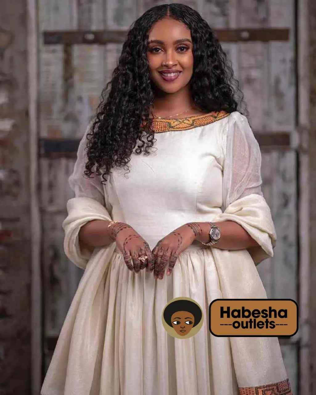 Elegant Ethiopian Dress - Habesha Kemis - Gondar Tilf Embroidery
