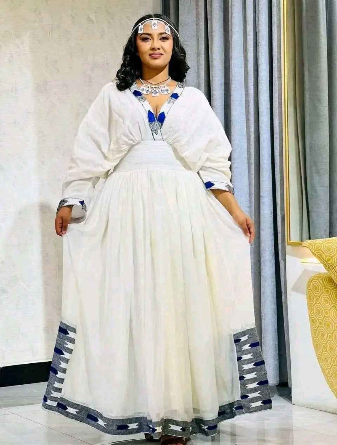 Elegant Oromo Cultural Dress for Women – Handcrafted Traditional Ethiopian Gown with Beautiful Border Embroidery | Perfect for Weddings, Holidays & Cultural Events