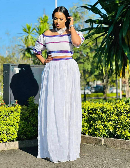 Elegant Oromo Cultural Dress for Women – Handcrafted Traditional Ethiopian Gown with Beautiful Border Embroidery | Perfect for Weddings, Holidays & Cultural Events Habesha Dresses Store