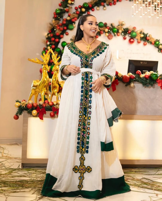 Habesha Dress - Elegant Ethiopian Fashion - Handwoven Quality