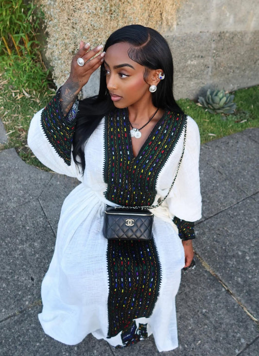 Elegant Traditional Ethiopian Dress | Axum Fetil Habesha Dress yaab.habesha