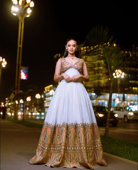 Elegant Habesha Dress - Handwoven Ethiopian Dress - Weddings & Events