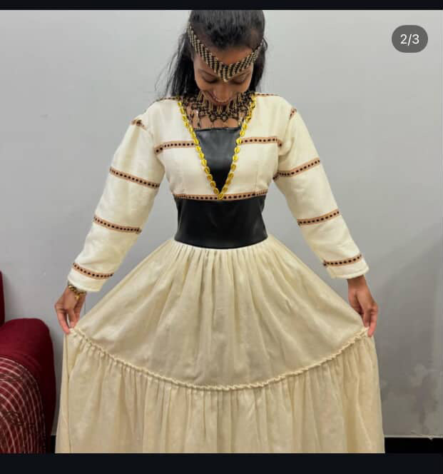 Elegant Oromo Cultural Dress for Women – Handcrafted Traditional Ethiopian Gown with Beautiful Border Embroidery | Perfect for Weddings, Holidays & Cultural Events