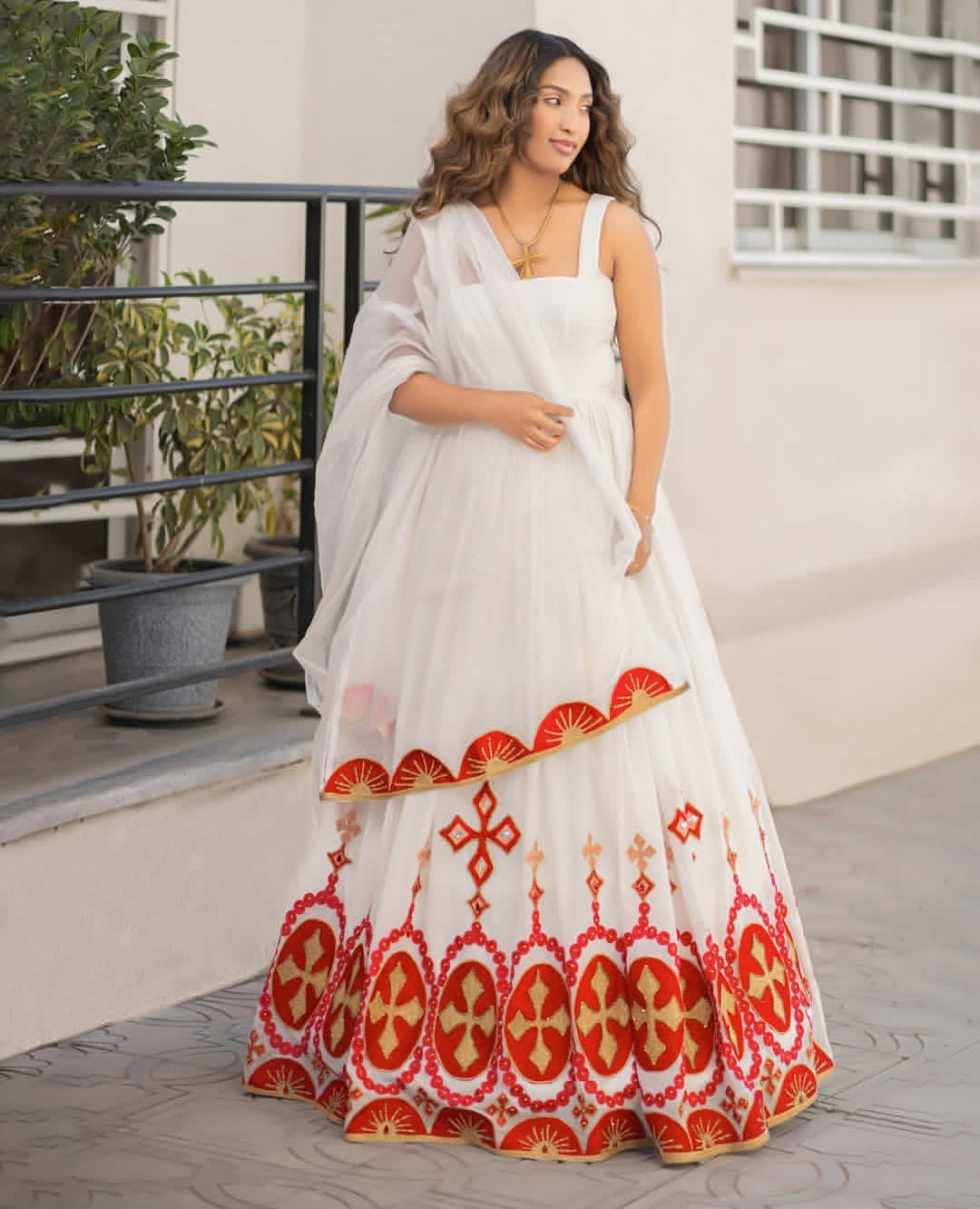 Custom Habesha Dress with Netela – Ethiopian Cultural Attire for Brides & Weddings
