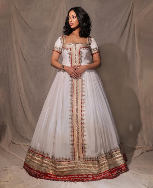 Authentic Eritrean Zuria Dress – Handmade Cultural Attire for Weddings & Holidays | Custom Fit Bezawit