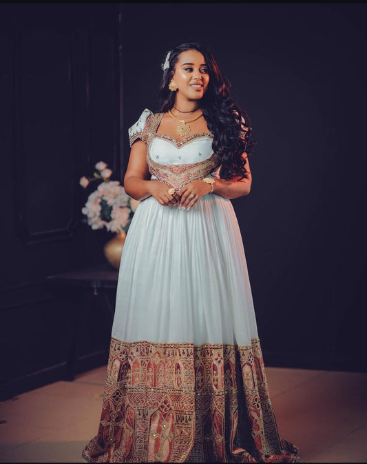 Stunning Habesha Kemis for Women – Traditional Eritrean Dress for Weddings Bezawit