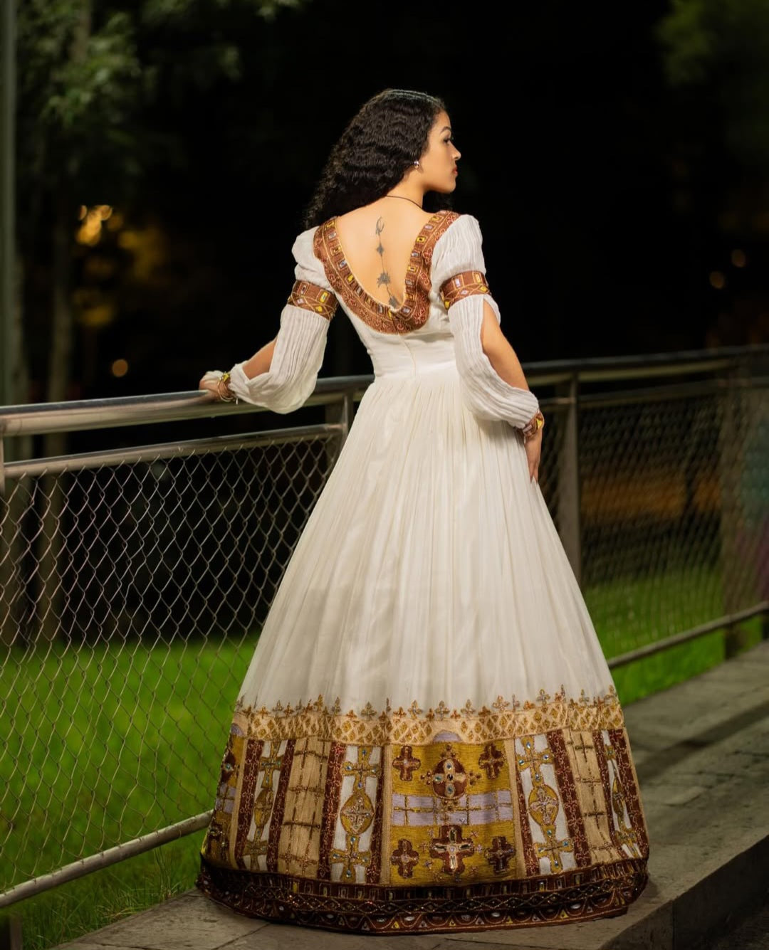 Modern wedding Habesha Dress for Women - Stylish White Zuria, Contemporary Traditional Habesha Kemis