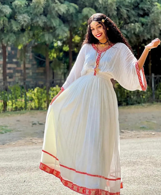 Simple Habesha Dress for Women - Traditional Ethiopian Dress | Zuria Style Habesha Kemis Bezawit