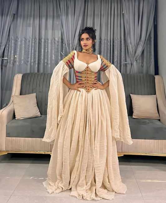 Habesha Dress - Modern Gold new Style for Special Events