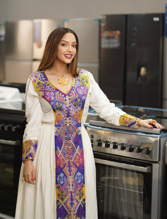 Habesha Dress - Authentic Ethiopian and Eritrean Style with Traditional Tilet