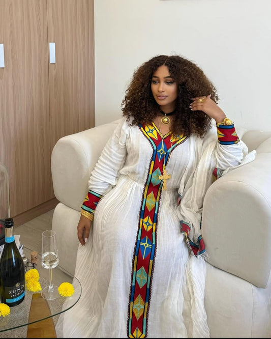 Habesha Dress - Simple White Cotton for Everyday Wear