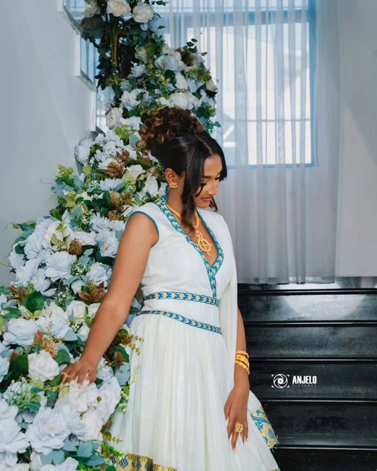 Elegant Habesha Dress - Handwoven Ethiopian Dress - Habesha Kemis