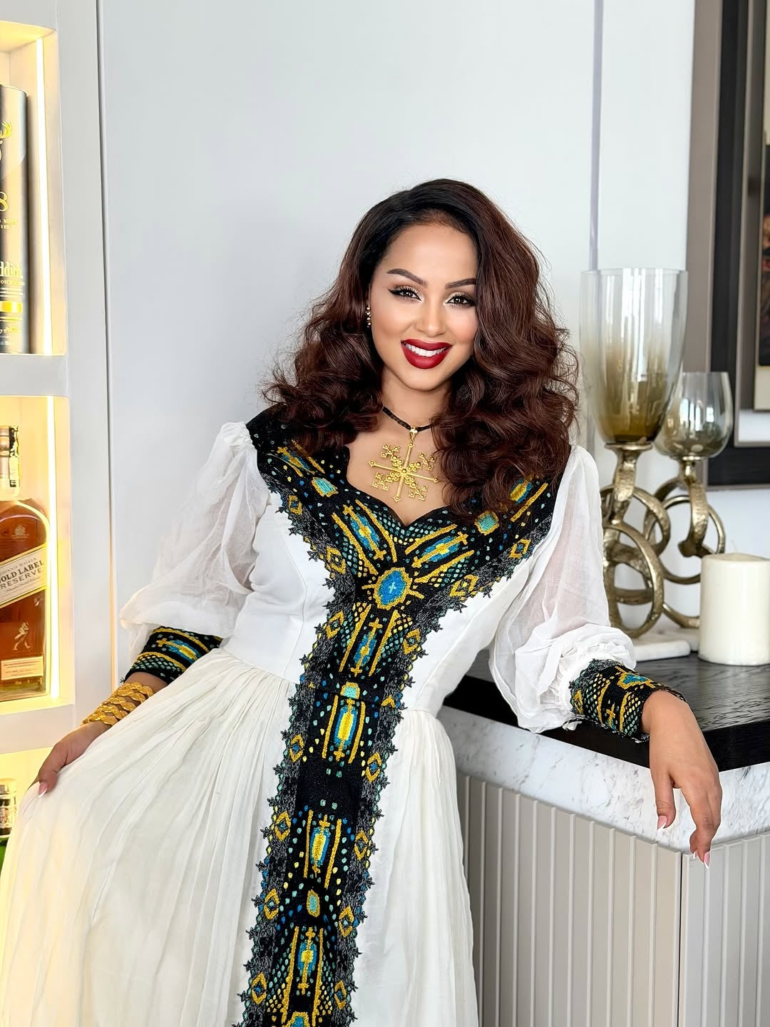 black ethiopian traditional dress Elegant Dark Habesha Dress: Cultural Ethiopian Traditional Habesha Kem Habesha gebya