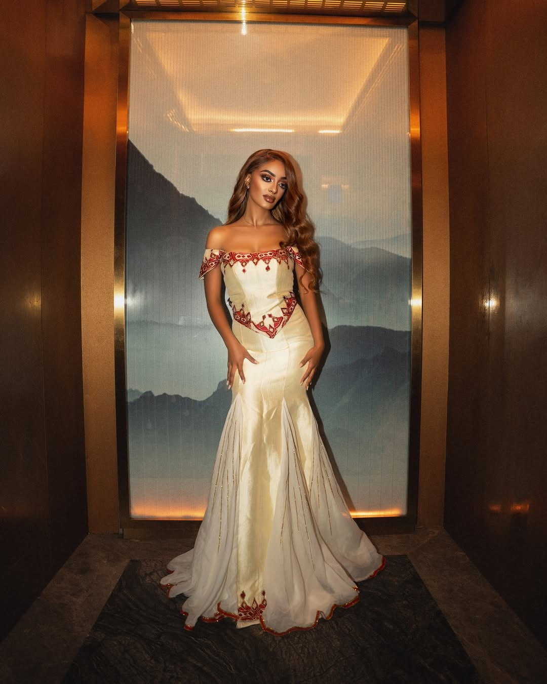 Red Eritrean Dress – Elegant Mermaid Style Traditional Dress for Weddi – Habesha Dress Store