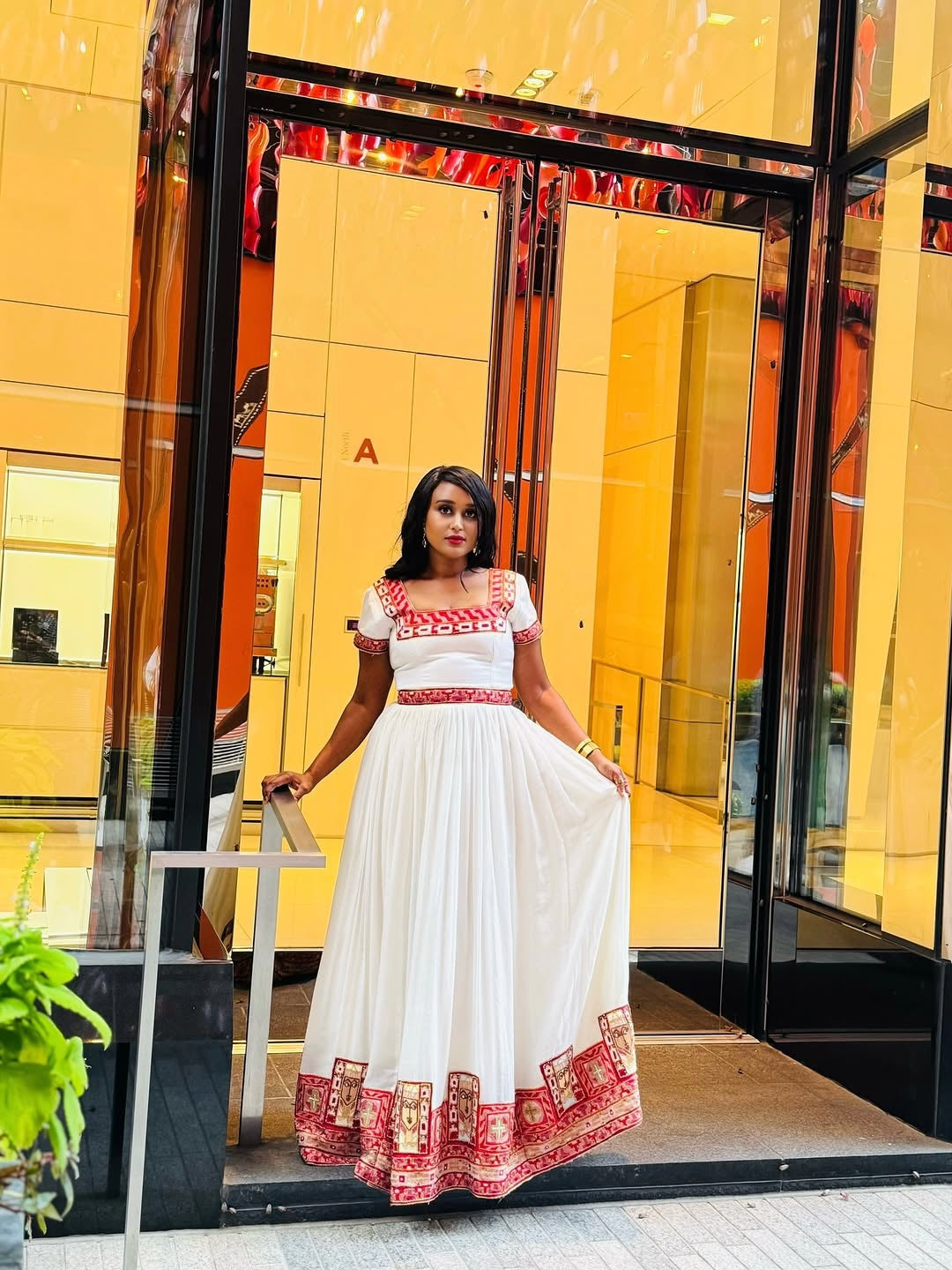 Habesha Libs – Red ethiopian kemis for Evening Cultural Ensemble
