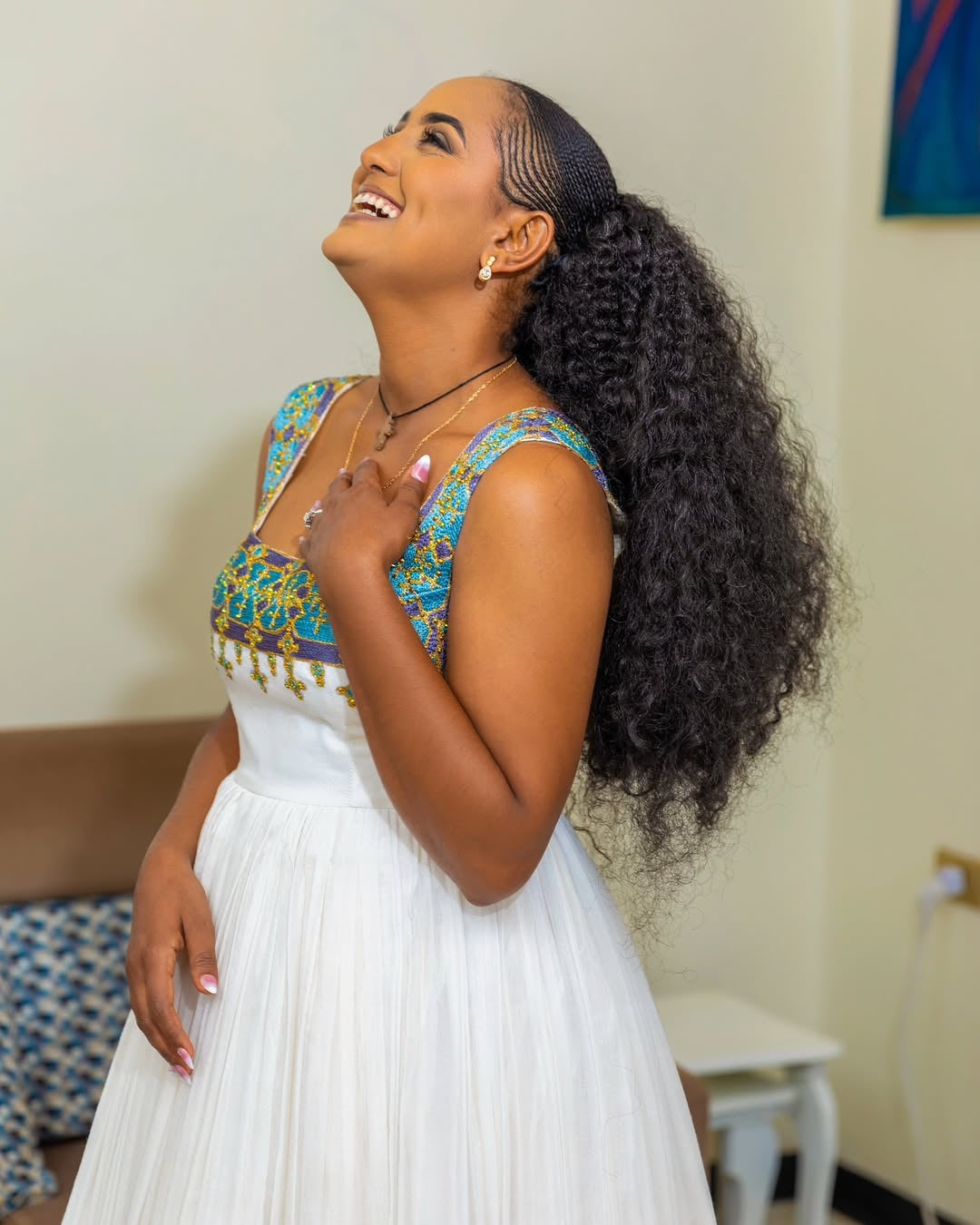 Blue Habesha Dress – Soft Cotton Ethiopian Outfit for Weddings & Festivals