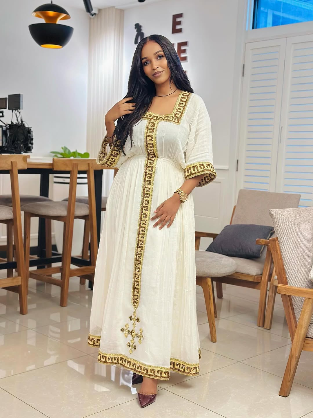 ወርቅ ኢትዮጵያ ቀሚስ | ለሰርግ የባህላዊ የሃበሻ ልብስ