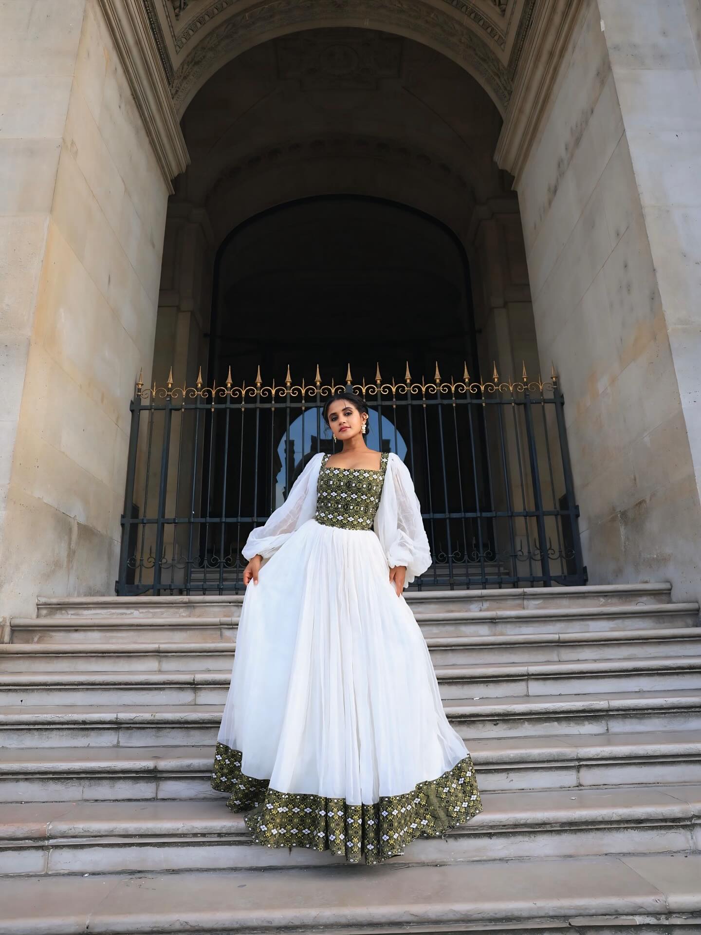 dress gate white and gold RAHELA Traditional habesha in Green Dress Store formal white and gold dress