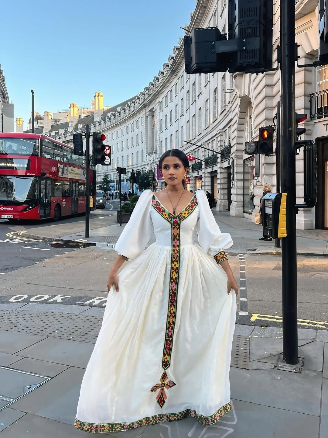 Gold Habesha Kemis – Sophisticated Ethiopian Traditional Dress for Evening Celebrations and Cultural Gatherings M