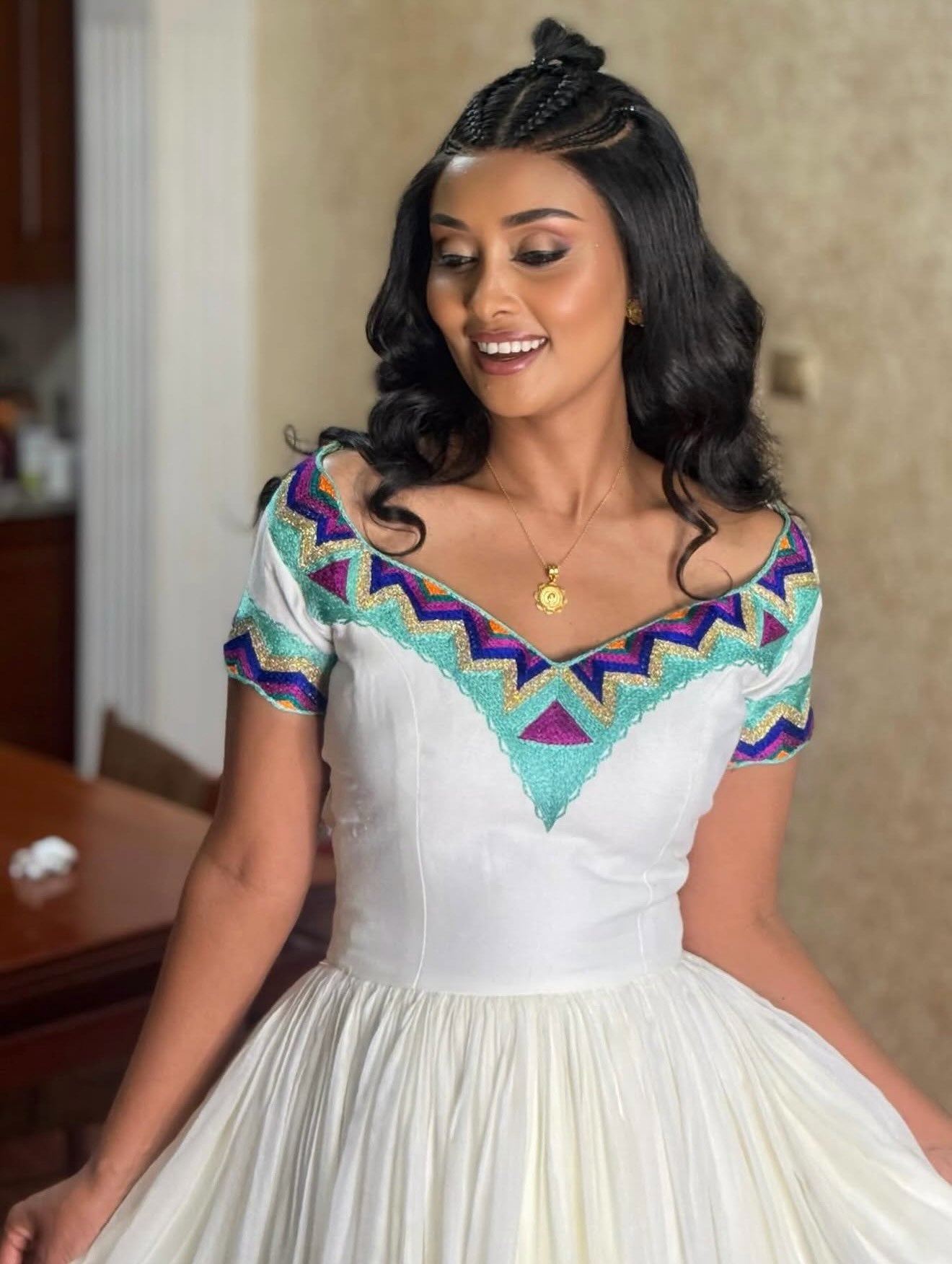 Blue Ethiopian Dress | Fitted Bodice Design