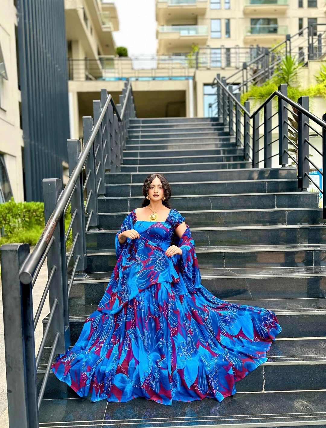 royal blue chiffon dress Floral Habesha – Modern Ethiopian Evening Gow – Habesha Dress Store Ann Taylor Women's Blue autumn winter Color:Light Khaki evening party or any