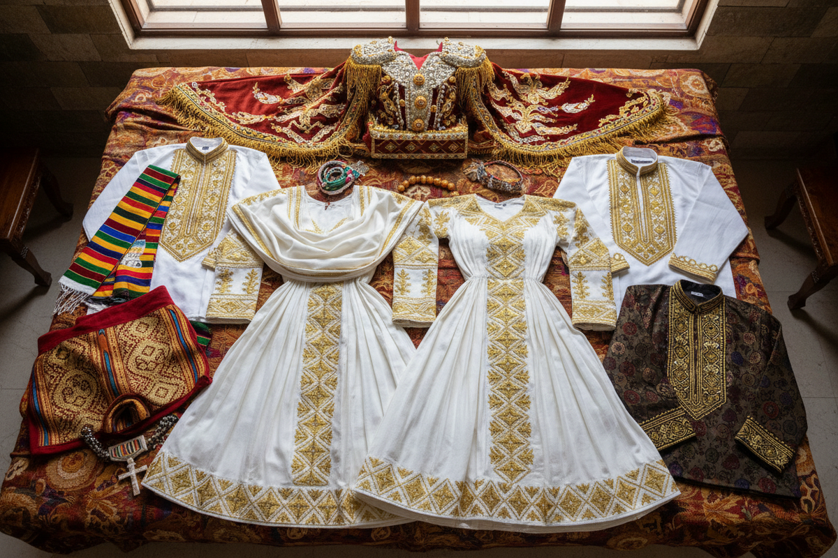 Ethiopian Outfits for Women, Men & Kids