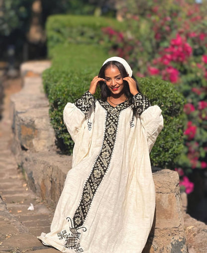  Ethiopian Habesha Dress - Gonder Fetil Kemis - Tibeb Dress