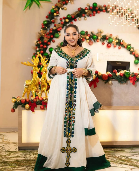 Habesha Dress - Elegant Ethiopian Fashion - Handwoven Quality