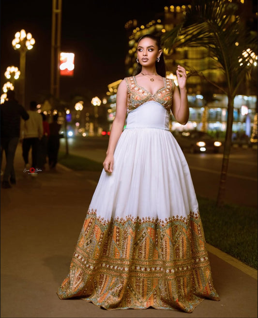 Elegant Habesha Dress - Handwoven Ethiopian Dress - Weddings & Events