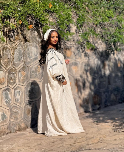  Ethiopian Habesha Dress - Gonder Fetil Kemis - Tibeb Dress