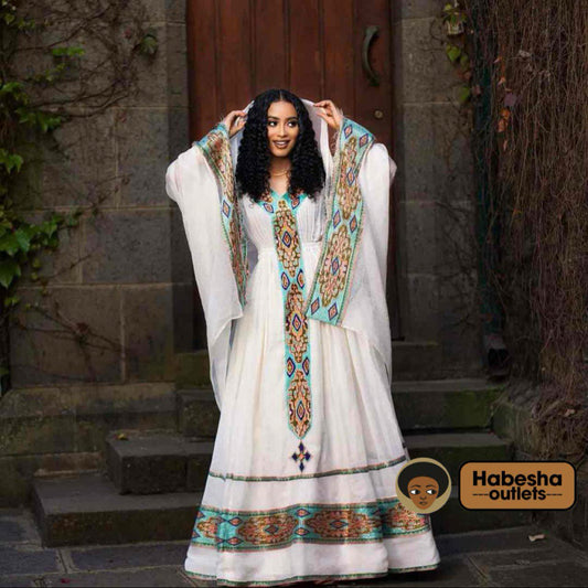 Beautiful Ethiopian Traditional Dress – Stylish Habesha Kemis with Modern Elegance