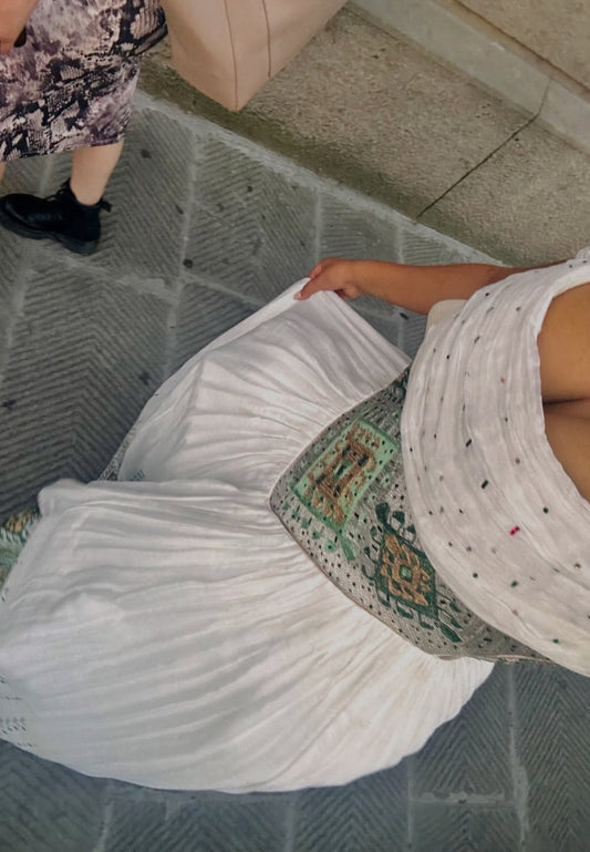 Elegant Light Green & White Habesha Dress - Traditional Ethiopian Attire for Festive Gatherings yaab.habesha