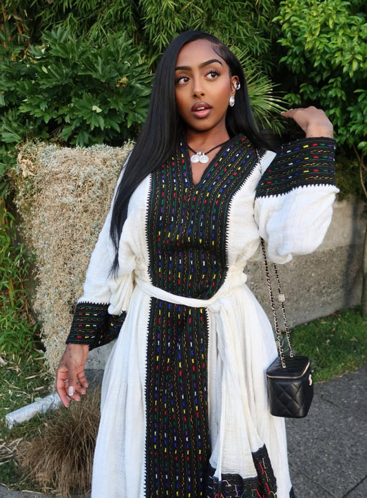 Elegant Traditional Ethiopian Dress | Axum Fetil Habesha Dress yaab.habesha