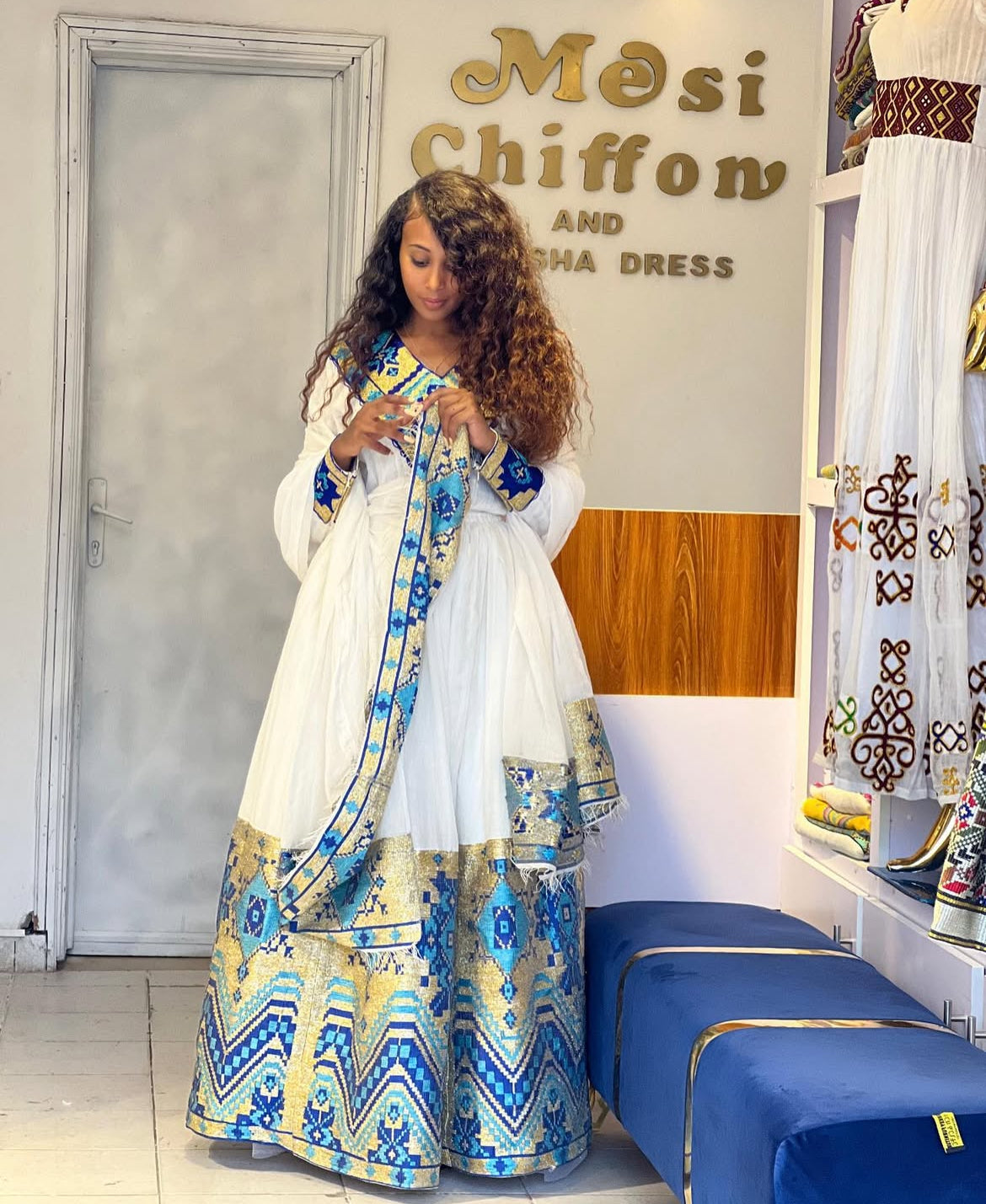 Elegant Habesha Dress - Handwoven Ethiopian Dress - Weddings & Events