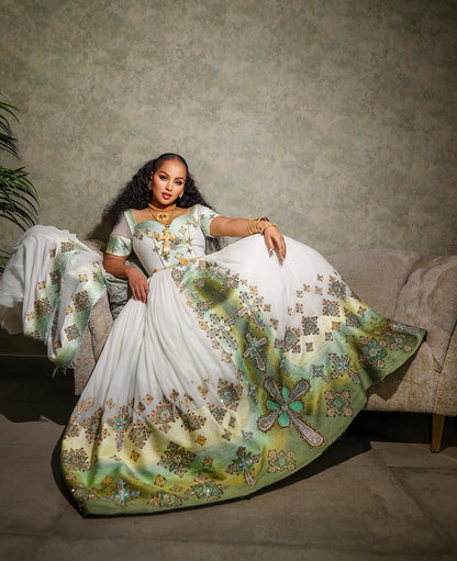 Luxury Habesha Dress - Ethiopian Bride Dress - Custom Wedding Dress