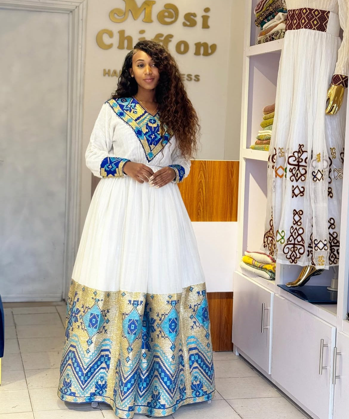 Elegant Habesha Dress - Handwoven Ethiopian Dress - Weddings & Events