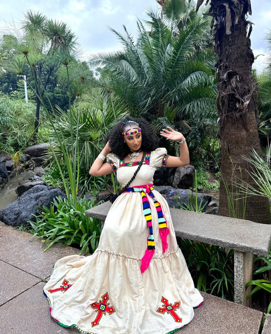 Traditional Ashenda Dress for Women – Tigray Habesha Dress – Handmade Ethiopian Cultural Dress – Ashenda Festival Outfit yaab.habesha