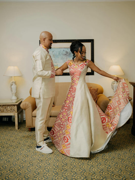 Traditional Ethiopian matching couple set