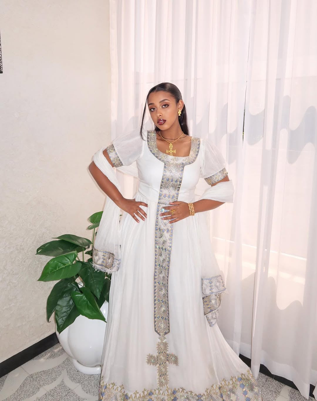 Gold Habesha dress
