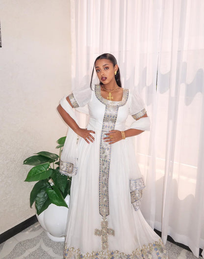 Gold Habesha dress