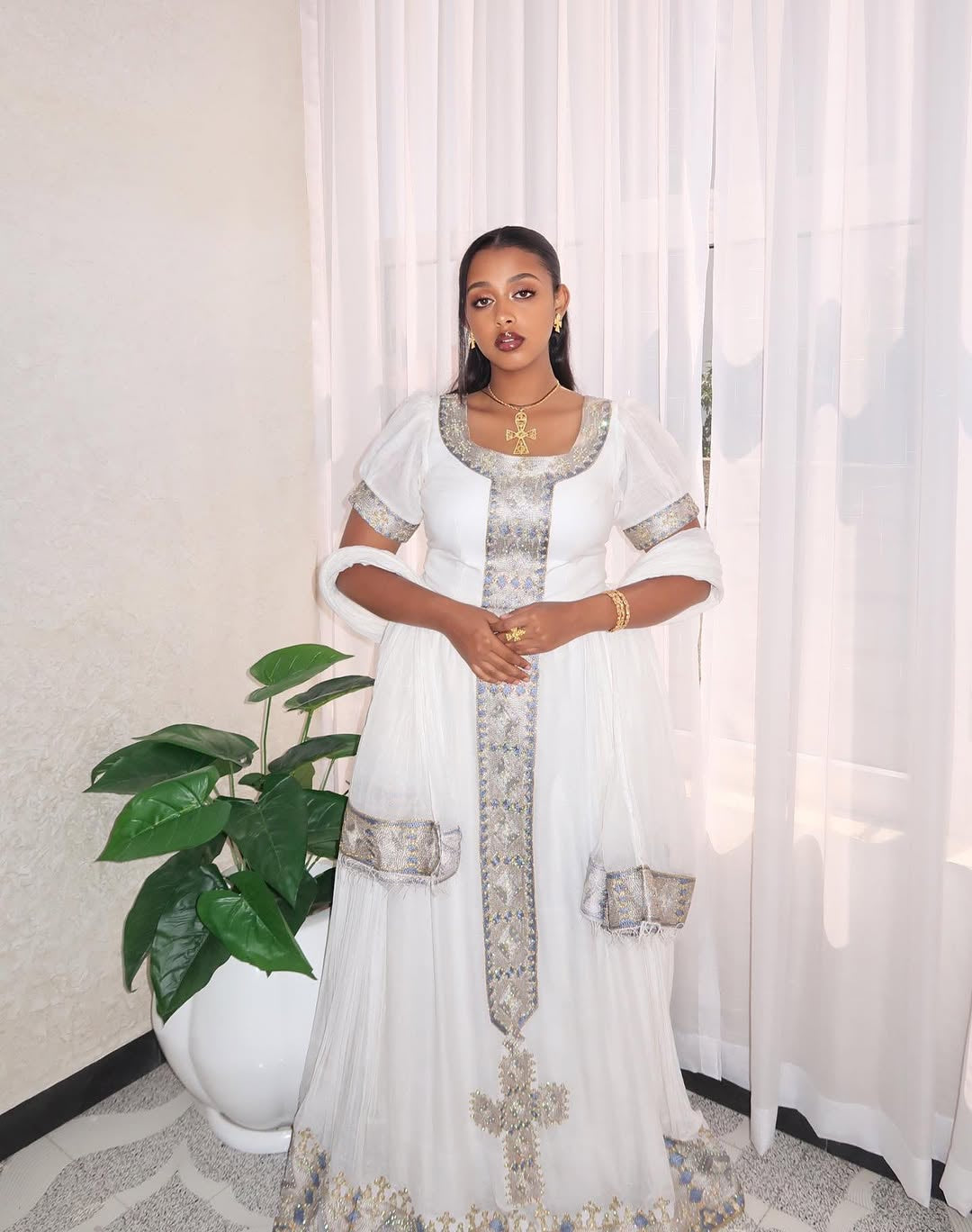 Gold Habesha dress