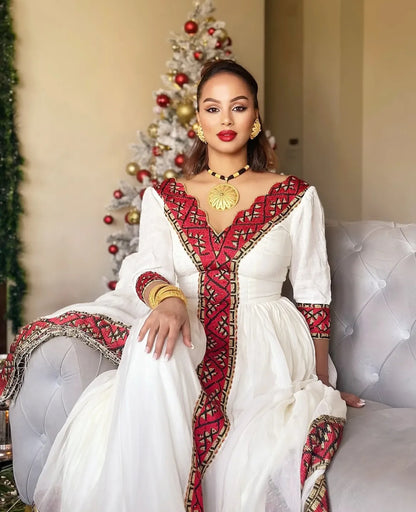 Elegant Habesha Kemis – Wedding Dress – Ethiopian Traditional