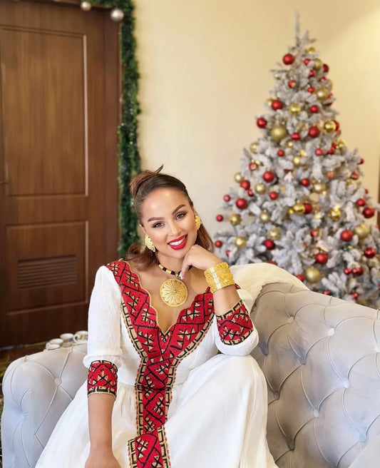 Elegant Habesha Kemis – Wedding Dress – Ethiopian Traditional