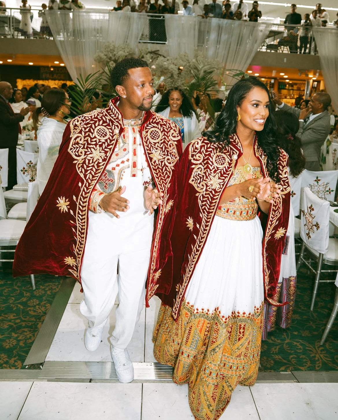 Luxury Habesha Wedding Set – Bride & Groom Matching Kemis, Suit & Kaba | Traditional Ethiopian Wedding Outfit