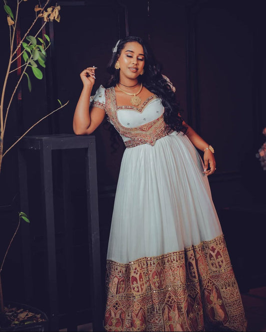 Stunning Habesha Kemis for Women – Traditional Eritrean Dress for Weddings Bezawit