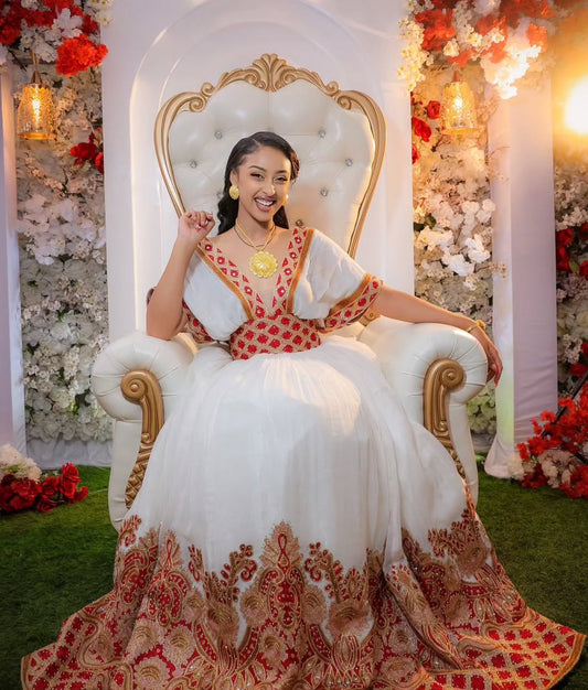 Luxurious Habesha Kemis for your Shemagelena – Ethiopian Wedding Dress