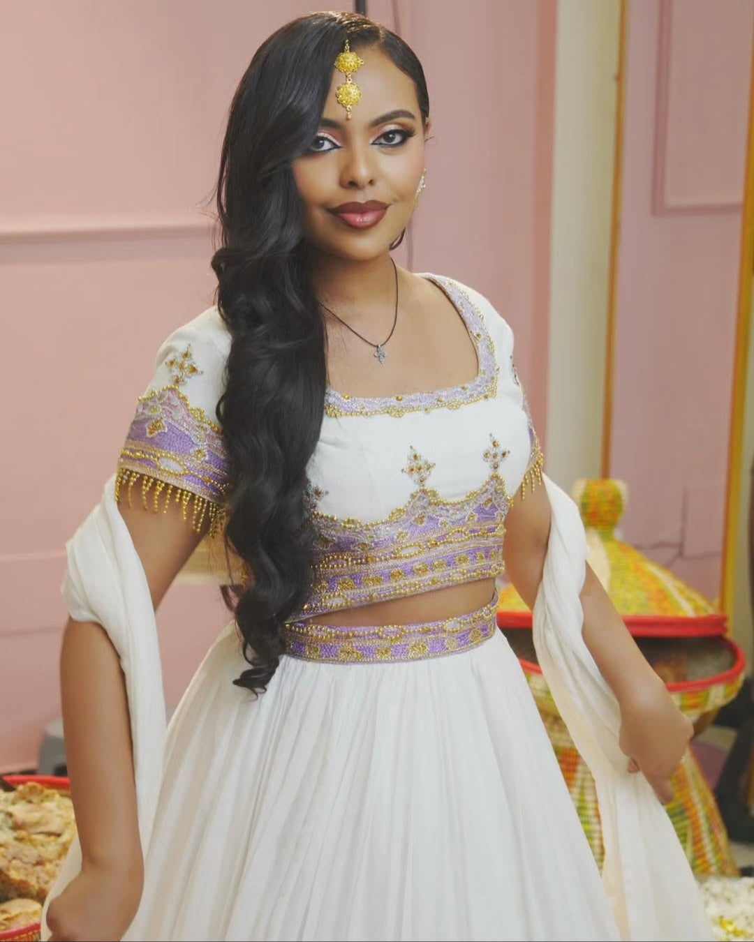 Stylish Modern Habesha Dress - Two-Piece Ethiopian Traditional Attire for Events Bezawit