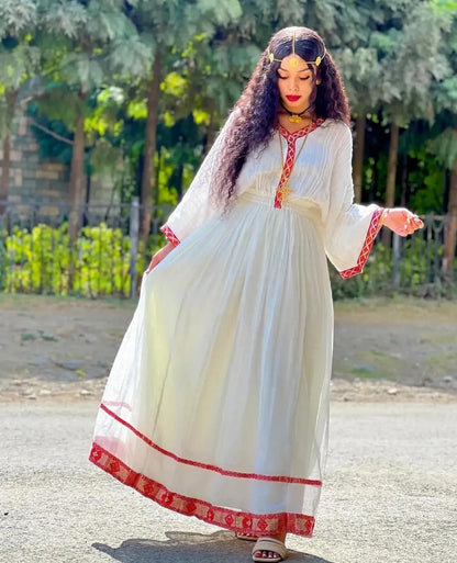 Simple Habesha Dress for Women - Traditional Ethiopian Dress | Zuria Style Habesha Kemis Bezawit
