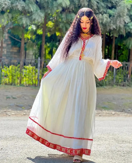 Simple Habesha Dress for Women - Traditional Ethiopian Dress | Zuria Style Habesha Kemis Bezawit