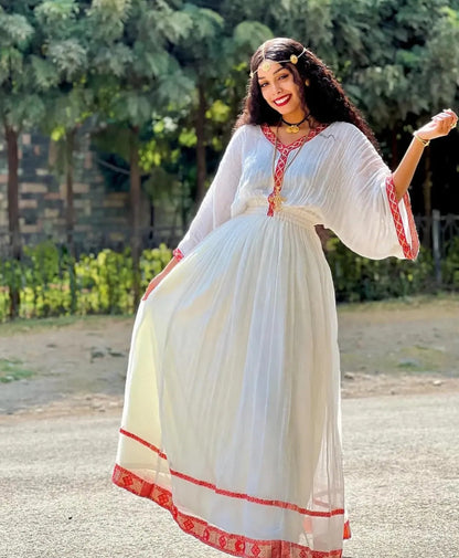 Simple Habesha Dress for Women - Traditional Ethiopian Dress | Zuria Style Habesha Kemis Bezawit